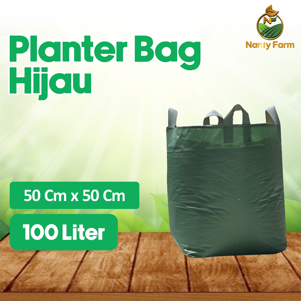 Planter Bag 100 Liter Hitam 100 Liter 50x50 Hijau Pot Wadah Tanaman - Pot Planter Bag 100 Liter