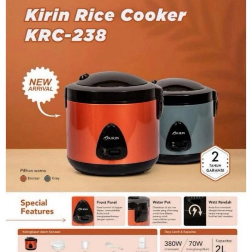 KIRIN MAGIC COM KRC 238 - MAGIC COM KIRIN 2 LITER - RICE COOKER KIRIN 2 LITER - MEJIG COM KIRIN - ME