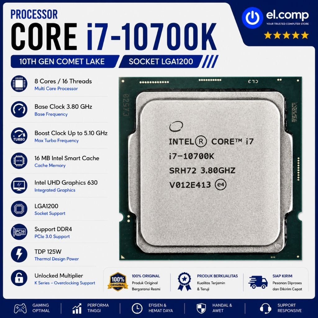 PROCESSOR INTEL CORE I7 10700K TRAY LGA 1200