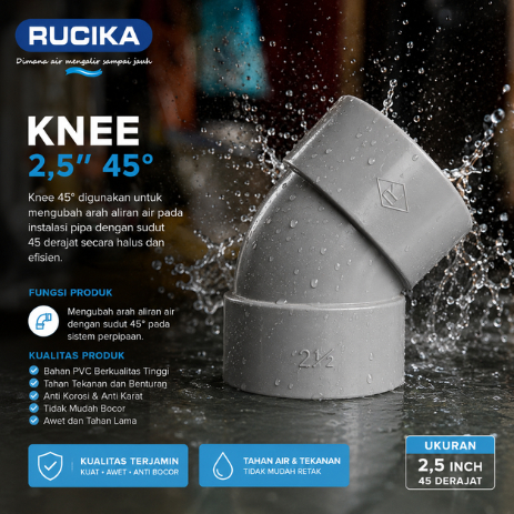 45° ELBOW PVC RUCIKA / Elbow 21/2 Inch Rucika
