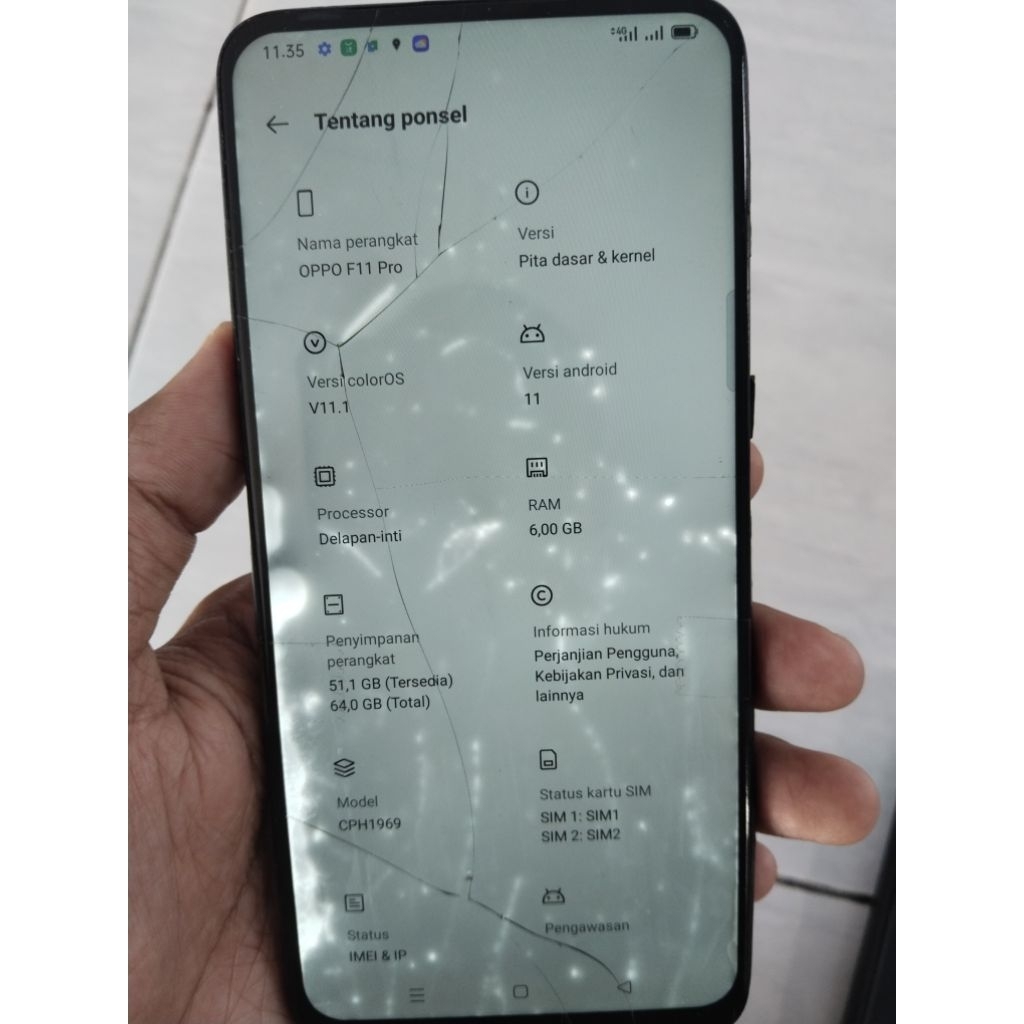 mesin oppo f11 pro 6/64
