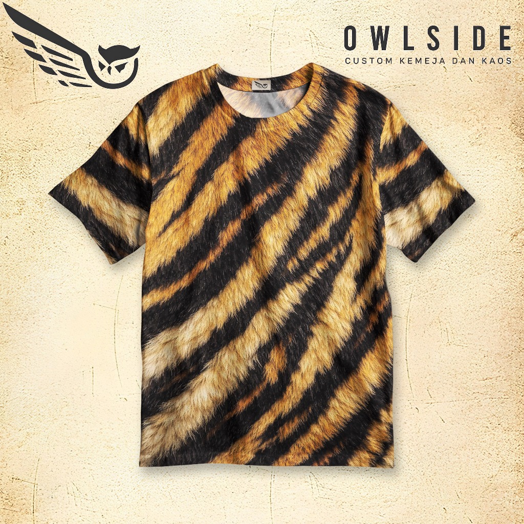 OWLSHIRT Kaos Fullprint Motif Macan Tutul Hidup