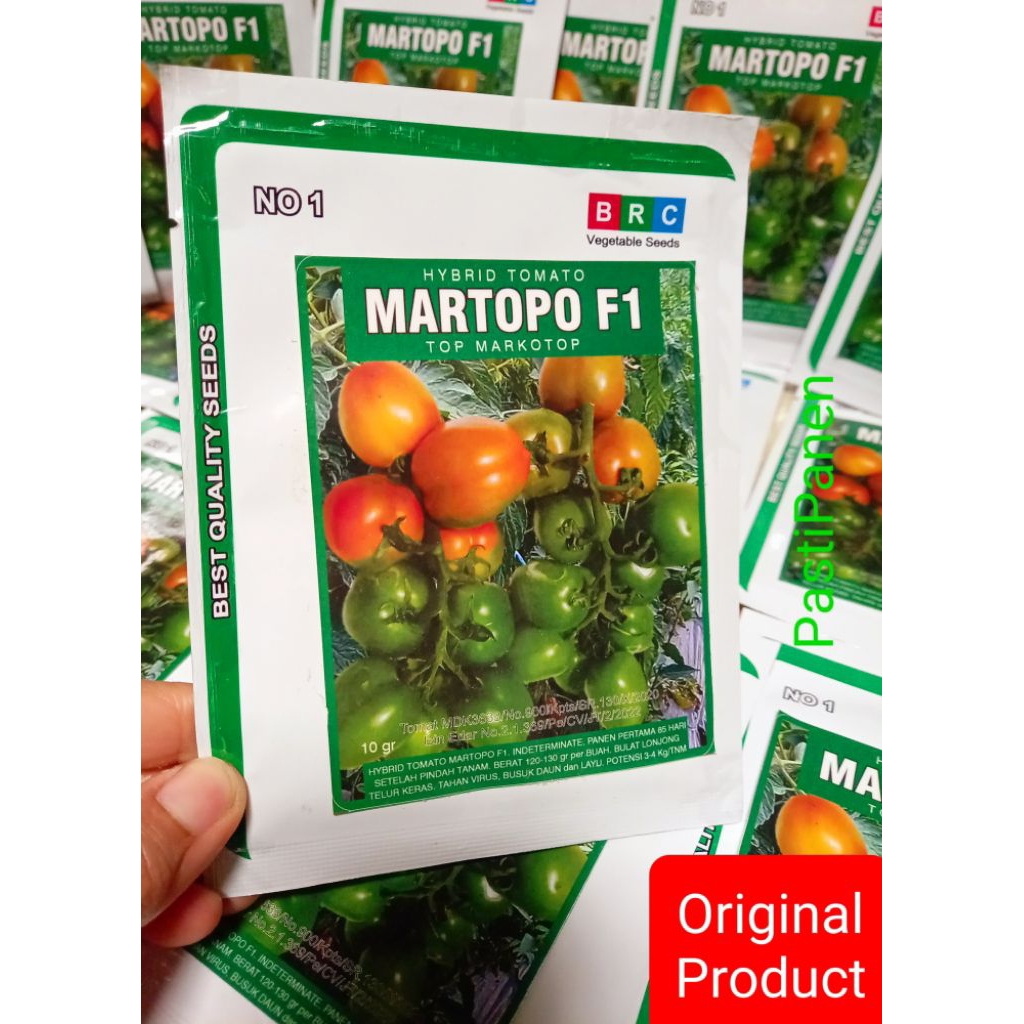Benih Tomat Buah MARTOPO F1 ASLI  10 gram ( +_ 4000 butir) produksi tinggi, Hybrid, Indeterminate un