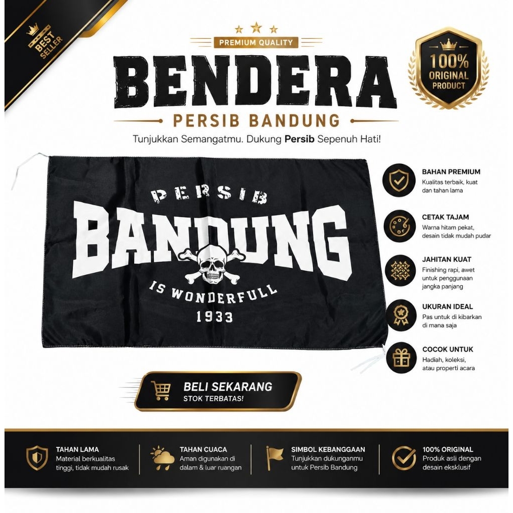 BENDERA PERSIB BANDUNG IS WONDERFUL