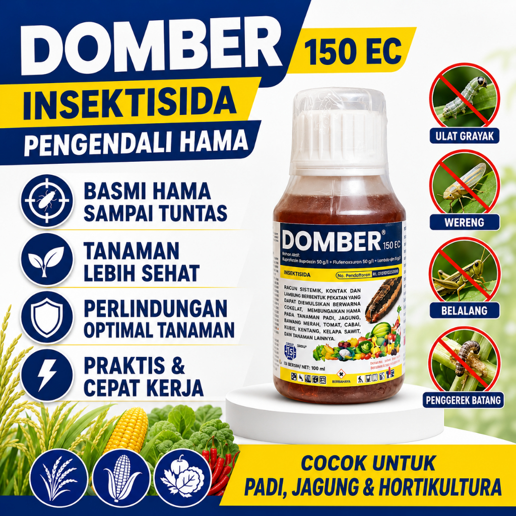 INSEKTISIDA DOMBER 150 EC MENGENDALIKAN ULAT GRAYAK, SUNDEP, PENGGEREK DAUN DAN HAMA LAINNYA