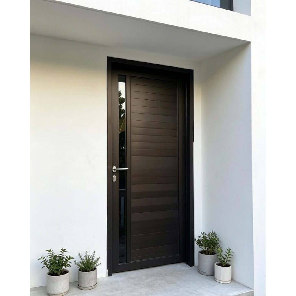 pintu aluminium sepanrel+kusen free Peking kayu