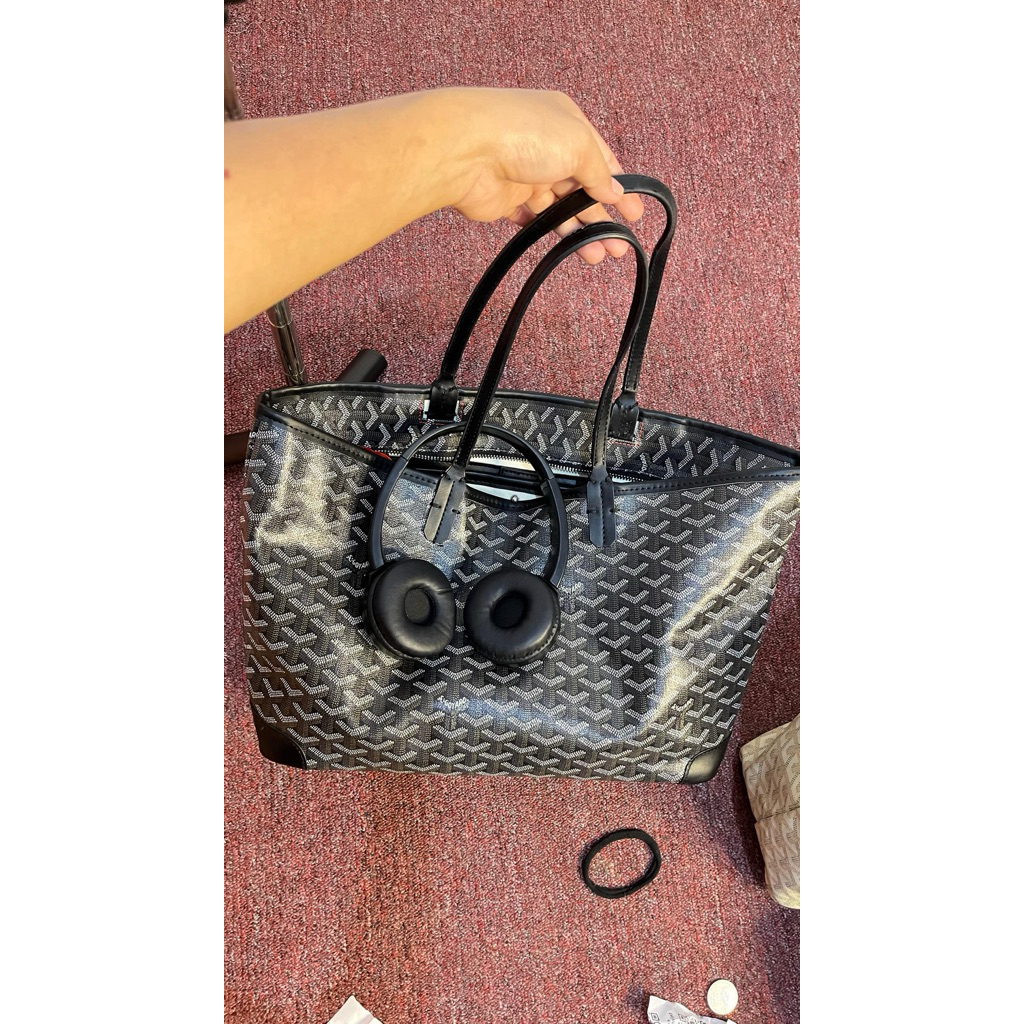 Tas tote kulit goyard hitam
