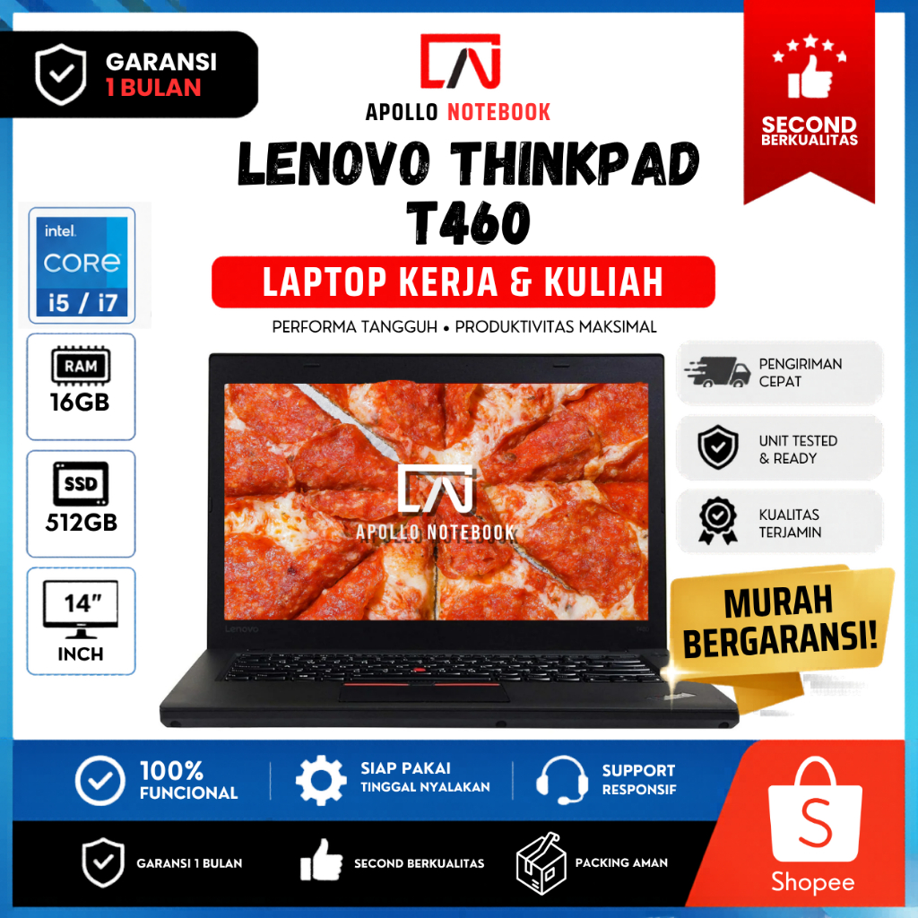 Laptop Kerja / Kuliah Lenovo Thinkpad T460 T460s i5/i7 | Siap Pakai & Anti Lemot | Murah Bergaransi