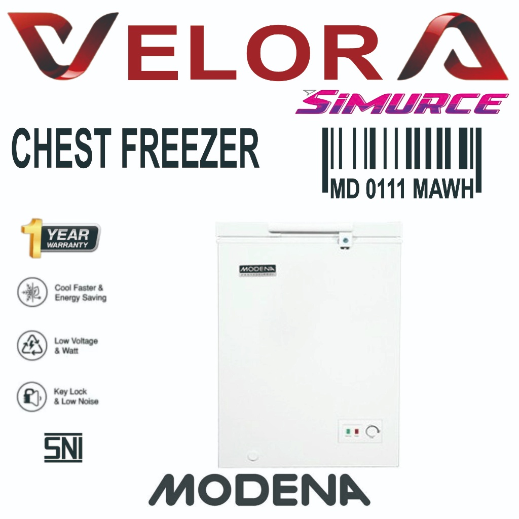 MODENA Chest Freezer MD 0111 MAWH Duo Cooling System 116 L Pembeku Daging Garansi Resmi