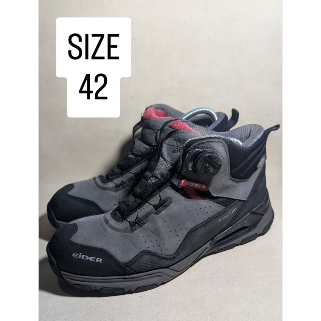 SEPATU PRELOVED EIDER GORE-TEX HIKING BOOTS BOA GRAY SIZE 42