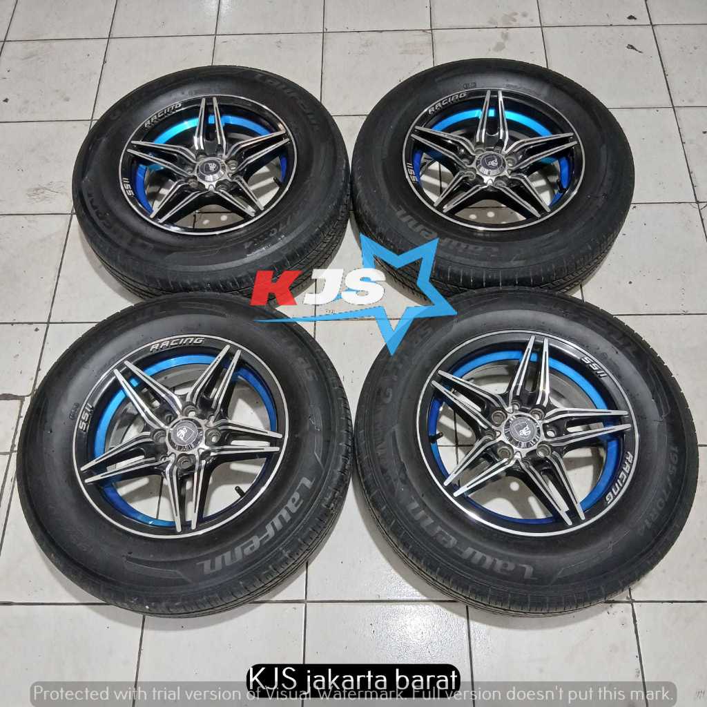 New Stok Velg Racing Second SSII R14 Lebar 6 Rata Hole 4x100-4x114,3 Sepaket Ban 195 70 R14 Lauffen 