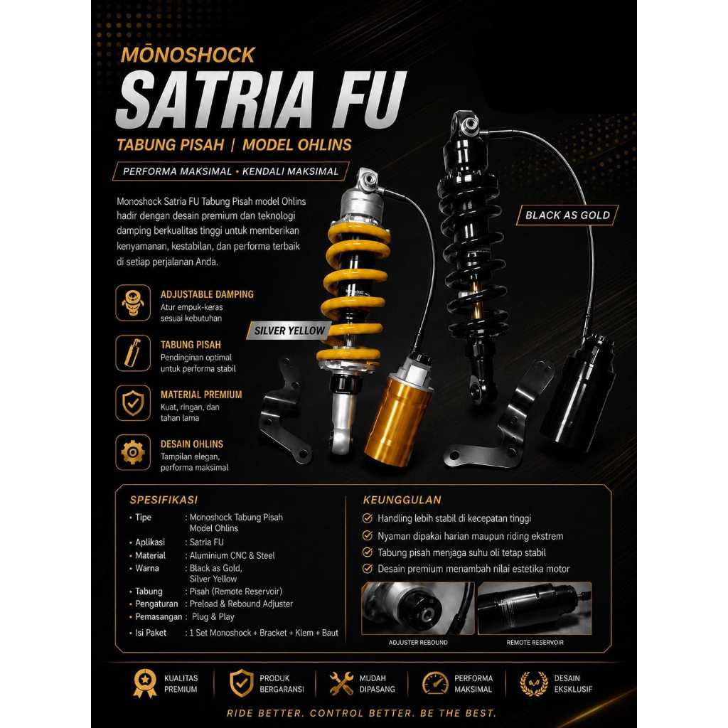 MONOSHOCK MODEL OHLINS SATRIA FU TABUNG PISAH ORIGINAL