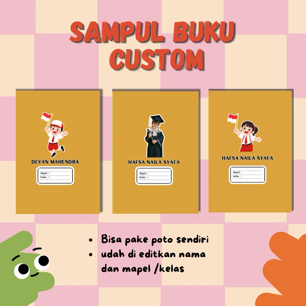 (SEHARI JADI ) Sampul Buku Coklat SD Custom - Sampul Buku Custom smp