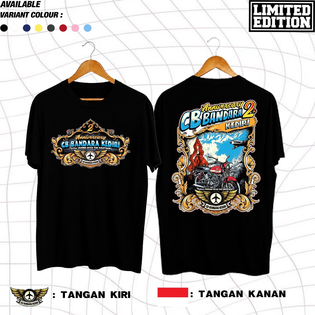 Kaos Cb Bandara Kediri Anniversary 2 Tahun Katun Combed 30s MAESTRO APPREL.ID