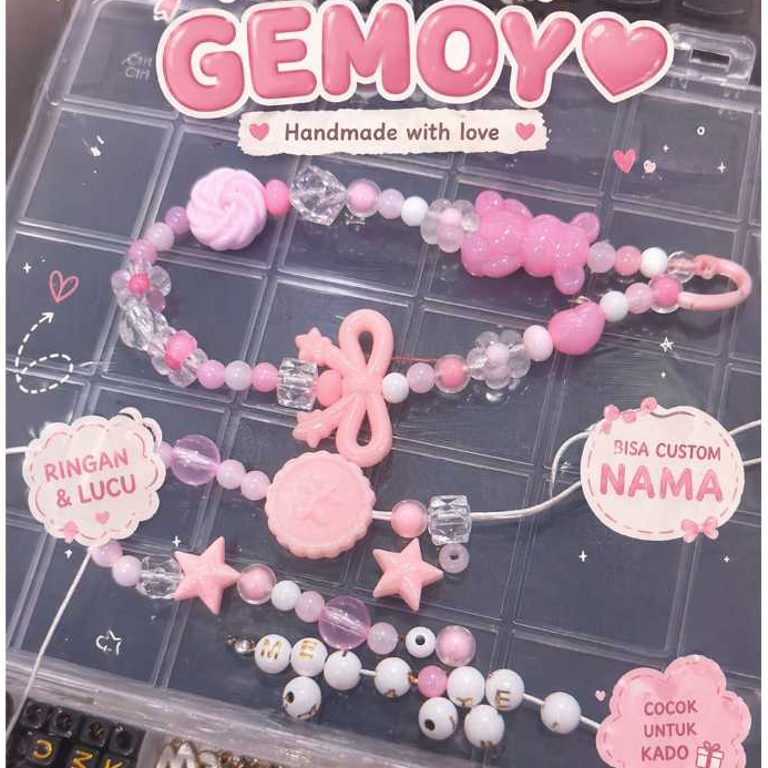 PS-5P Phone Strap / Mainan Hp / Phone Charm / Gantungan Hp Custom - Pink Series 1