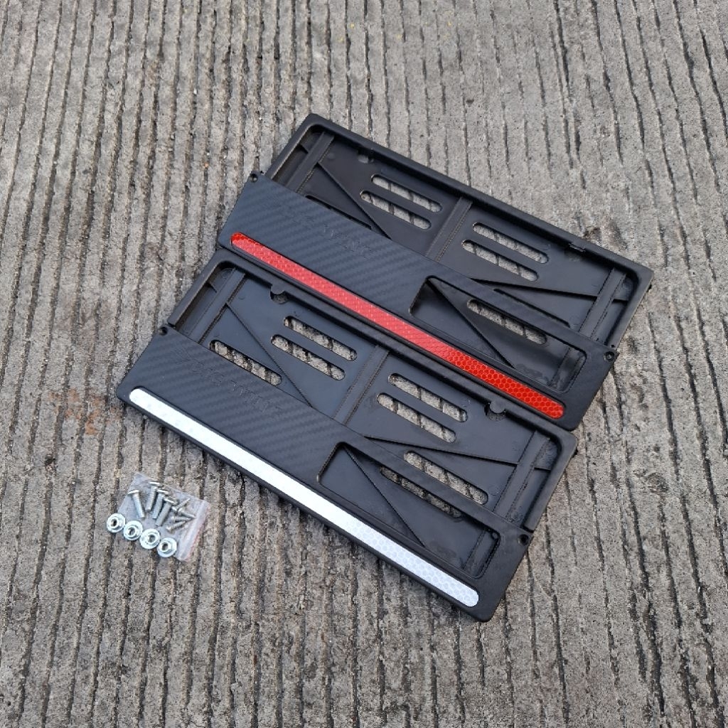 Dudukan Plat Nomor Motor List Merah Putih Tempat Plat Nomor Ori Bg Wing Free Baut Universal Semua Mo