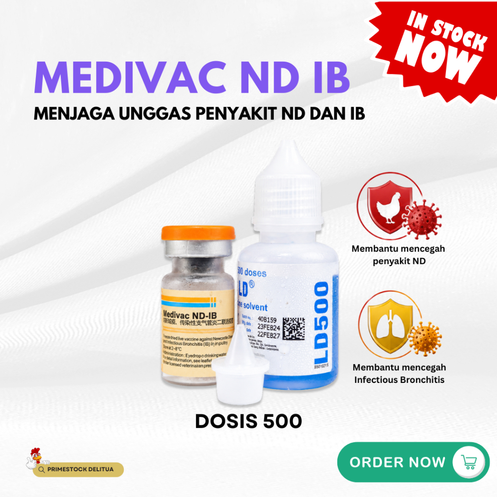 Medivac ND IB 500 Dosis Vaksin ND IB Ayam Tetelo Bronkhitis Unggas Medion