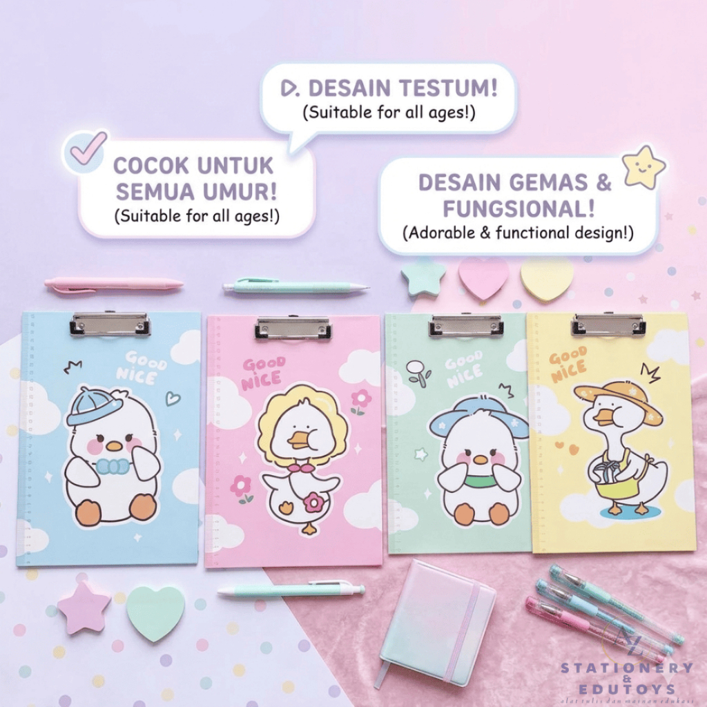 Clipboard Papan Ujian Lucu / Papan Jalan Motif Lucu Papan Klip