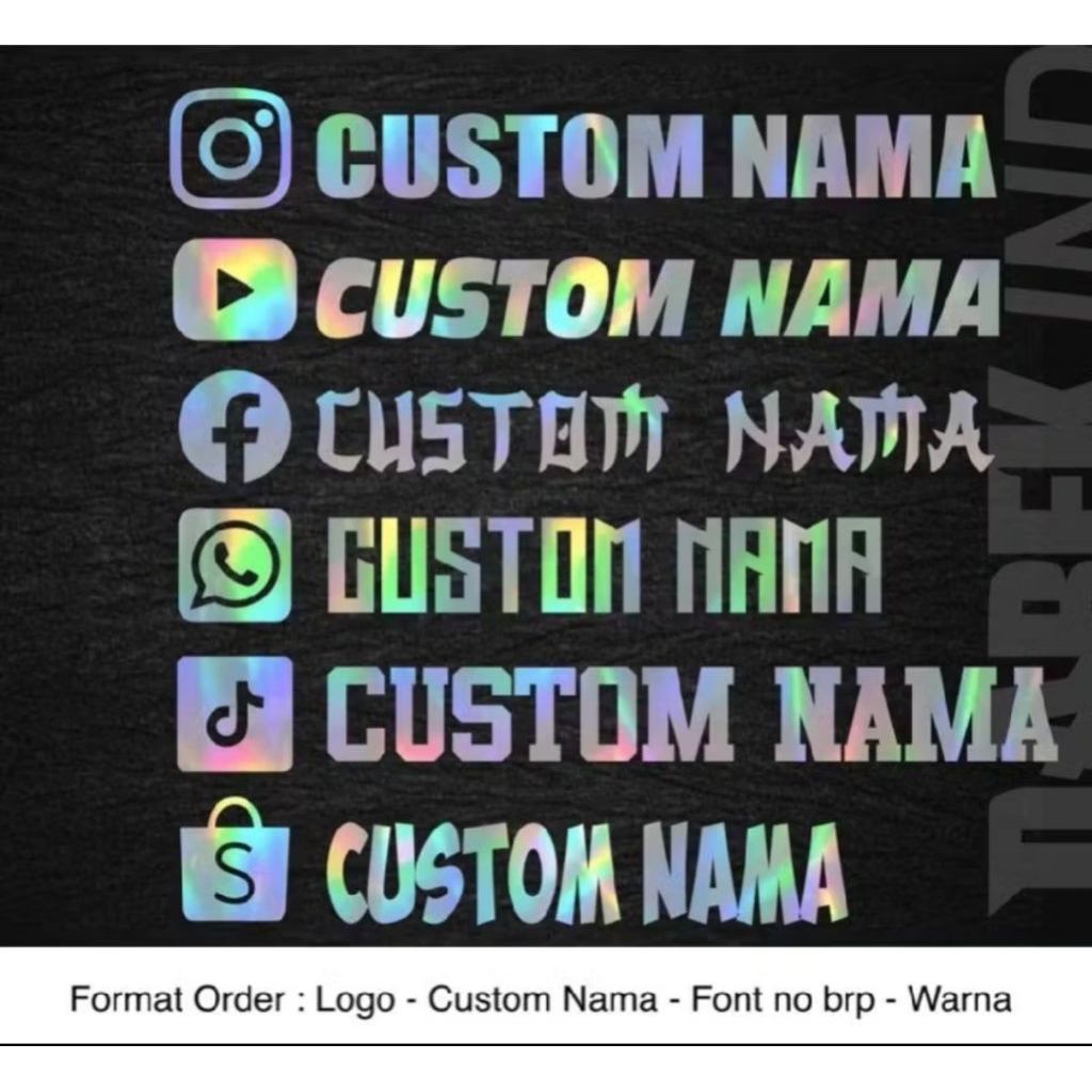 STIKER MOTOR / STIKER NAMA CUSTOM / STIKER MOBIL