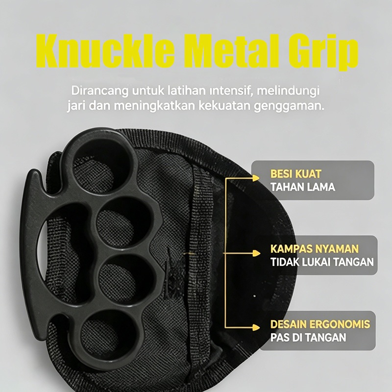 Knuckle Grip Metal Boxing Beladiri, Bonus Sarung Tangan, Aman untuk Latihan Indoor dan Outdoor