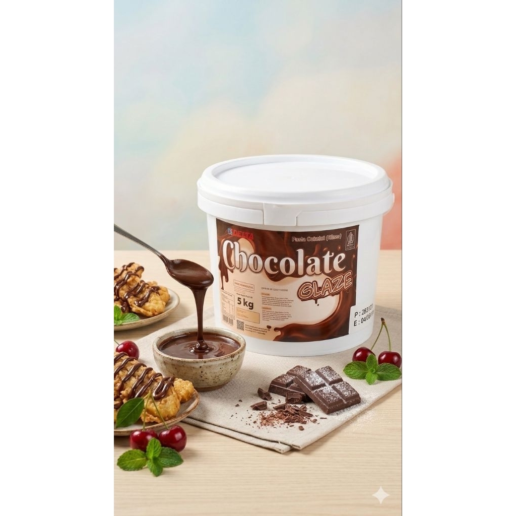 Delta glaze milky coklat repack 250 gram untuk donat dessertbox topping pisang