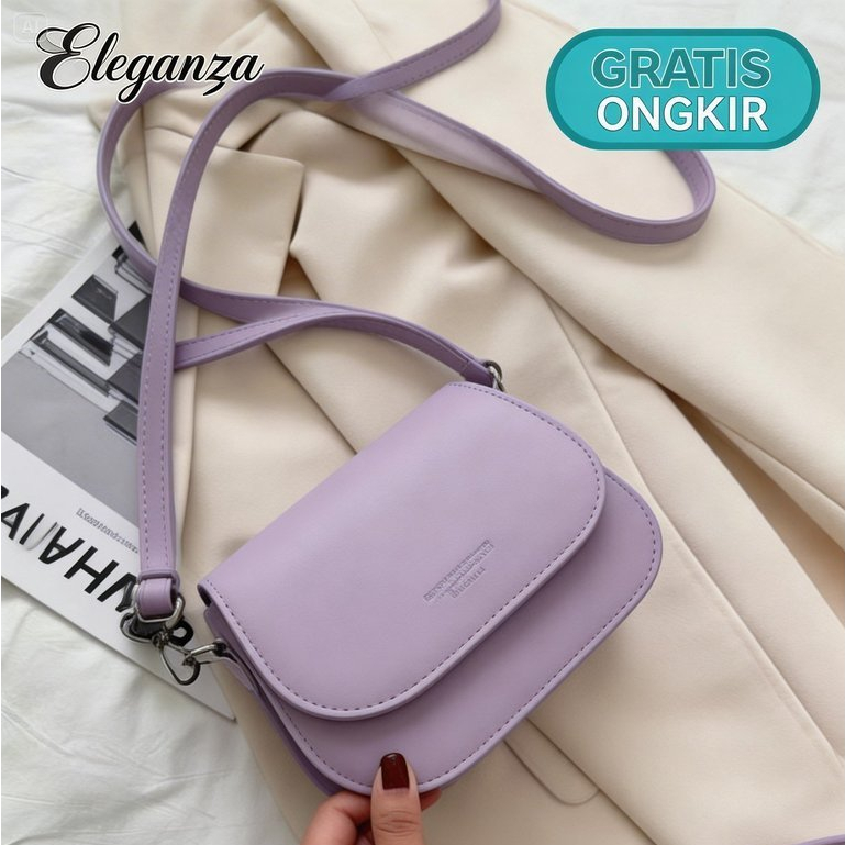 [Eleganza] Tas Selempang Wanita Premium Kulit Sintetis Awet & Tahan Lama Lilac