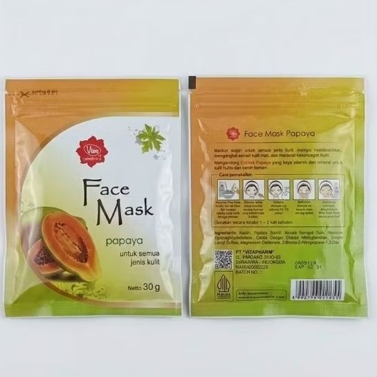 Masker Wajah Viva 30g - Bengkuang, Normal_Kering, Kulit Berminyak, Papaya, Kentang
