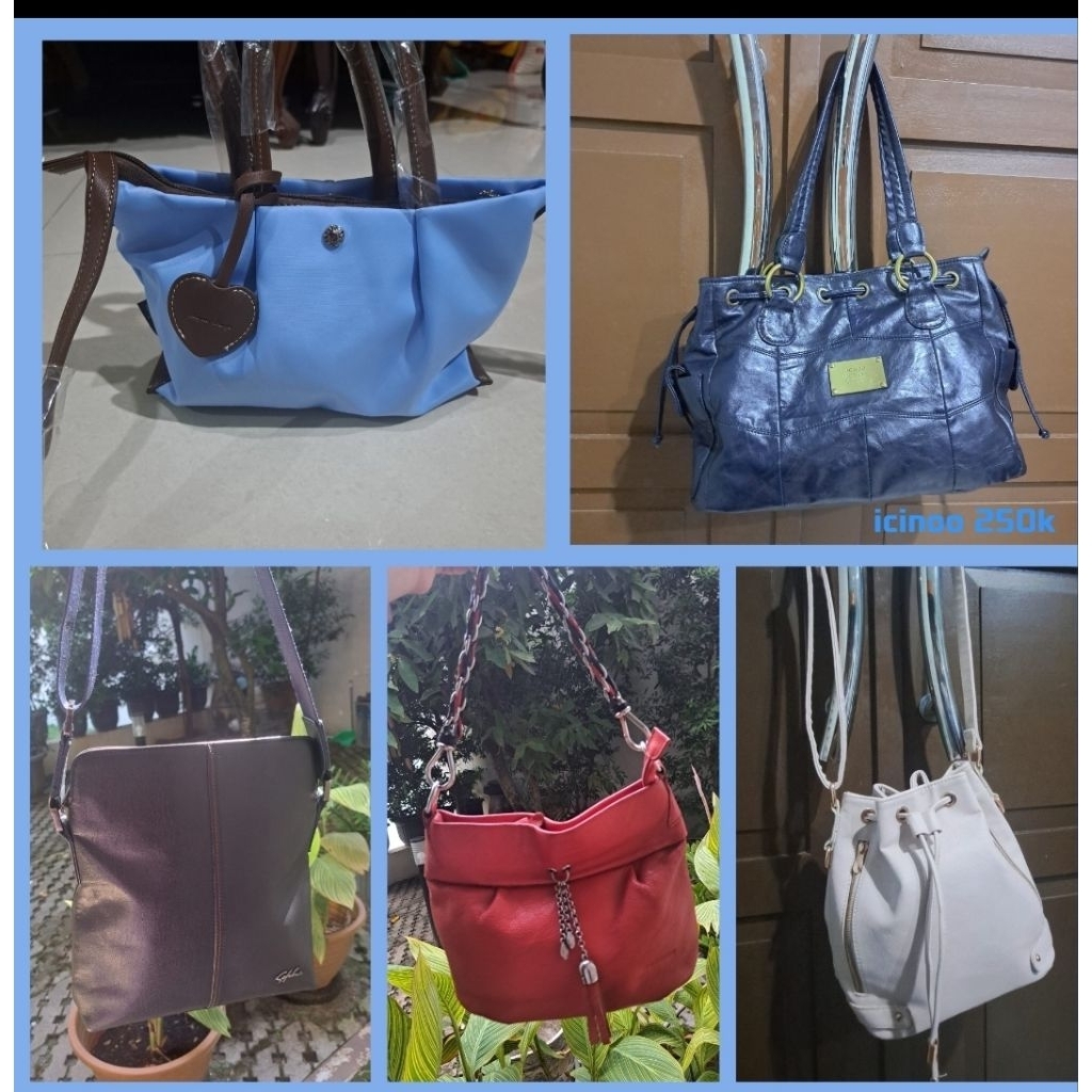 bundling take all preloved tas kulit wanita pria branded ( legato largo / mexican / icinoo /satchi /