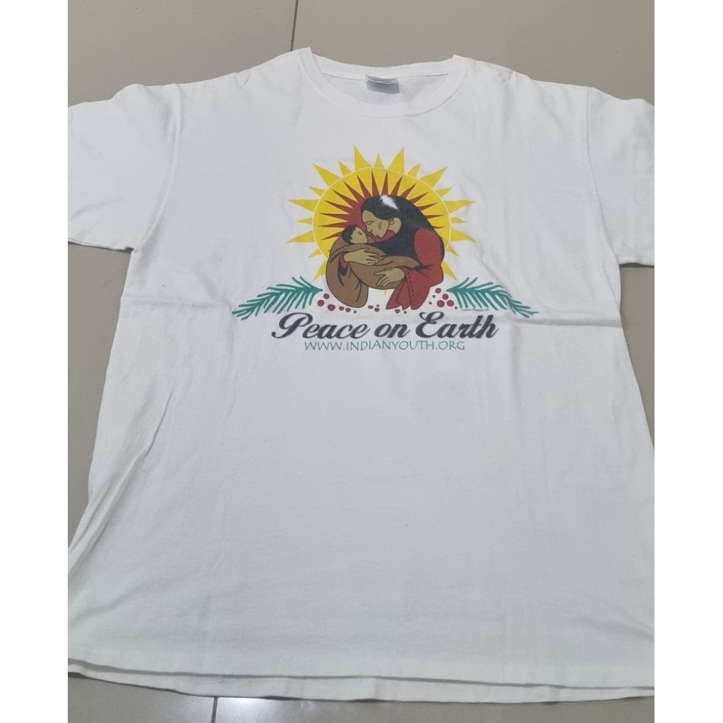 Kaos art Peace On Earth tag Hanes