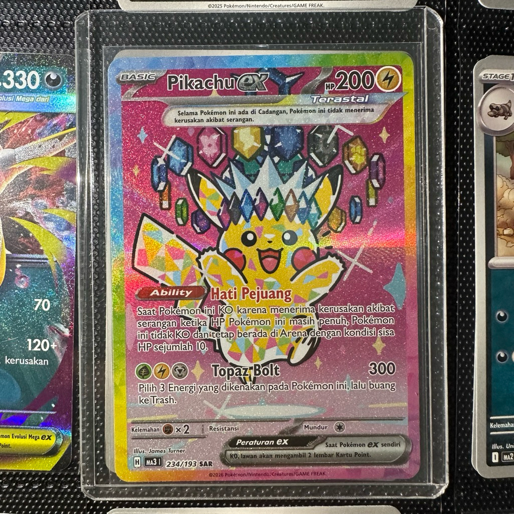 Kartu Pokemon Pikachu ex SAR 234/193 Mega Dragonite ex MA 232/193 Counter Gain SR 218/193 Magcargo A