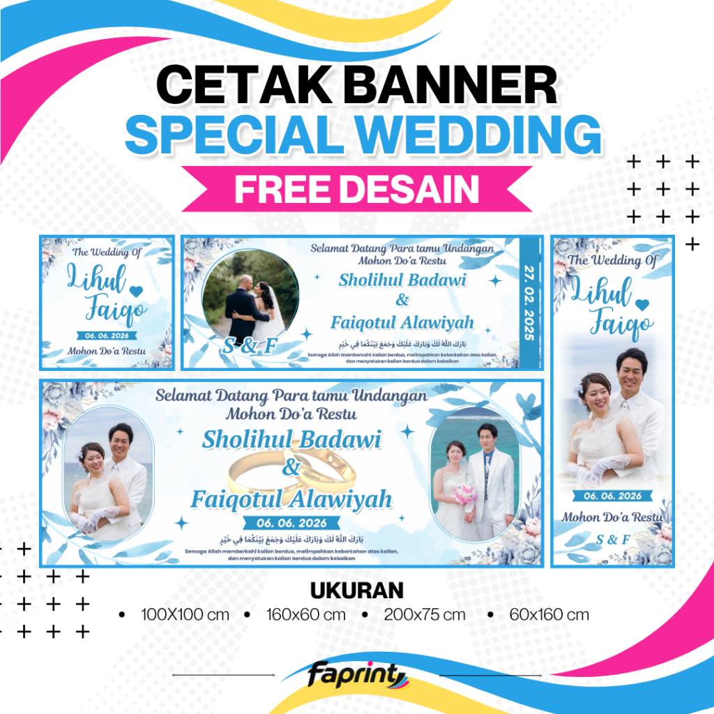 Cetak Spanduk Banner Pernikahan Nikah Kawin Wedding Selamat Datang Doa Restu