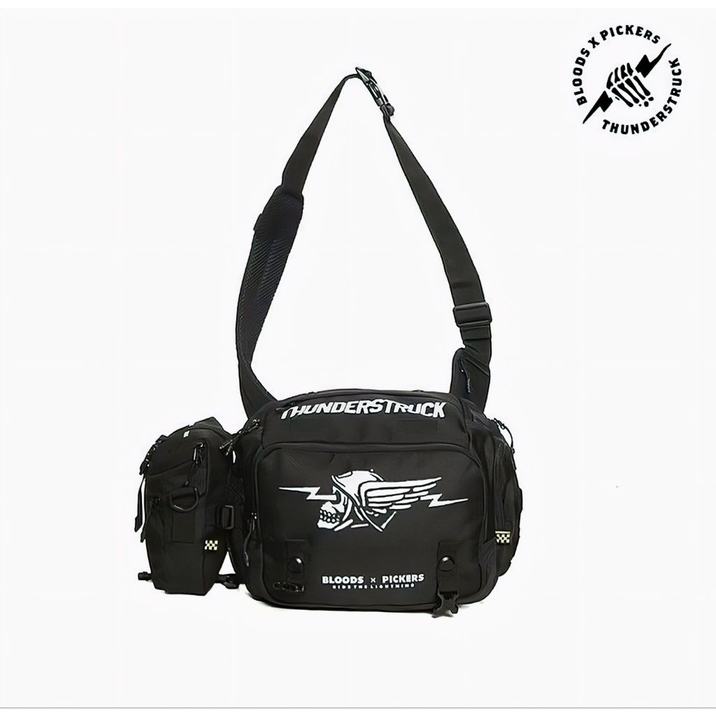 TAS SELEMPANG WAISTBAG BLOODS X THUNDERSTRUCK ORIGINAL.