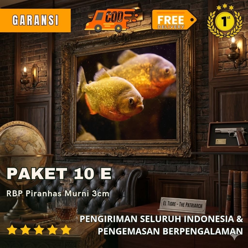 Hiasan Akuarium Murni Piranha RBP 10 pcs