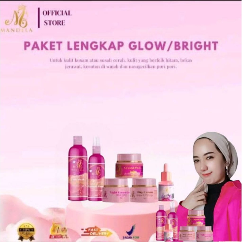 paket lengkap mandela glow crem CL