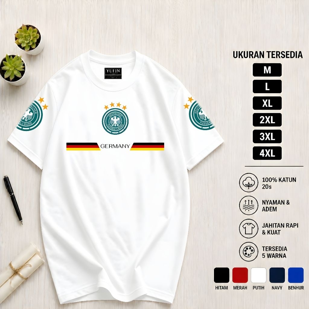 Kaos Pria Germany design Ori katun 20s premium / Kaos pria distro / T-shirt unisex Germany flag terb