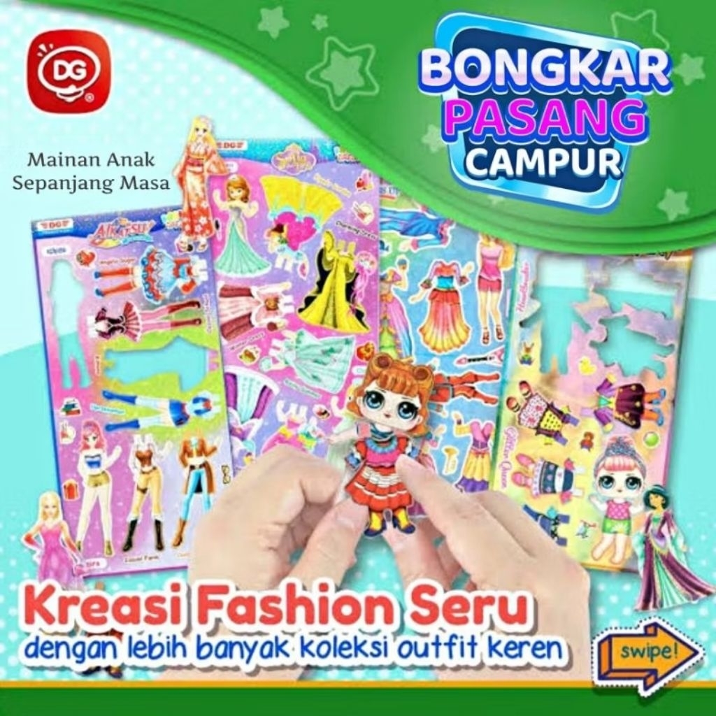 Mainan Jadul Bongkar Pasang Baju Bajuan Kertas