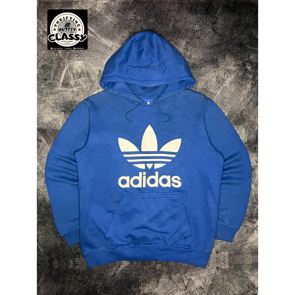 hoodie ADIDAS 3foil biru second