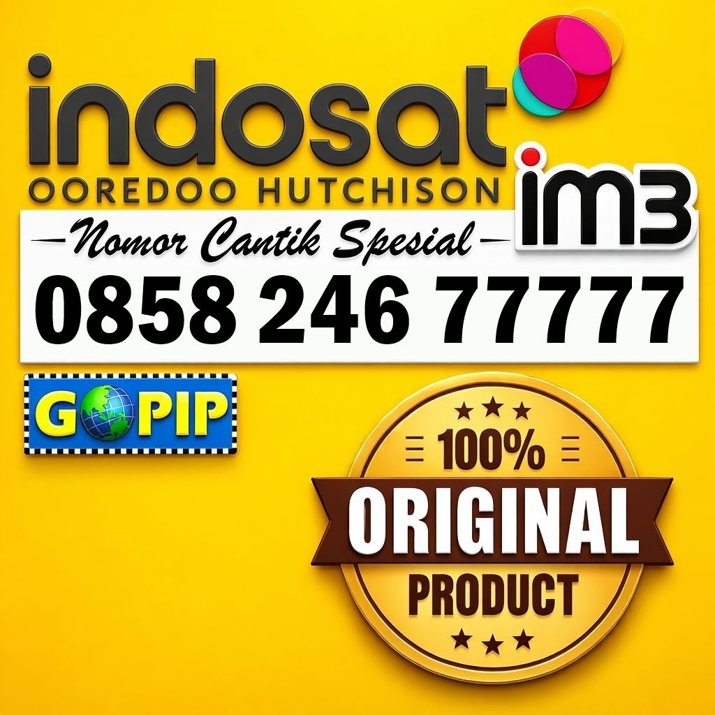 Nomor Cantik Im3 Panca 77777 (246) Kartu Perdana Indosat Support 5G Original