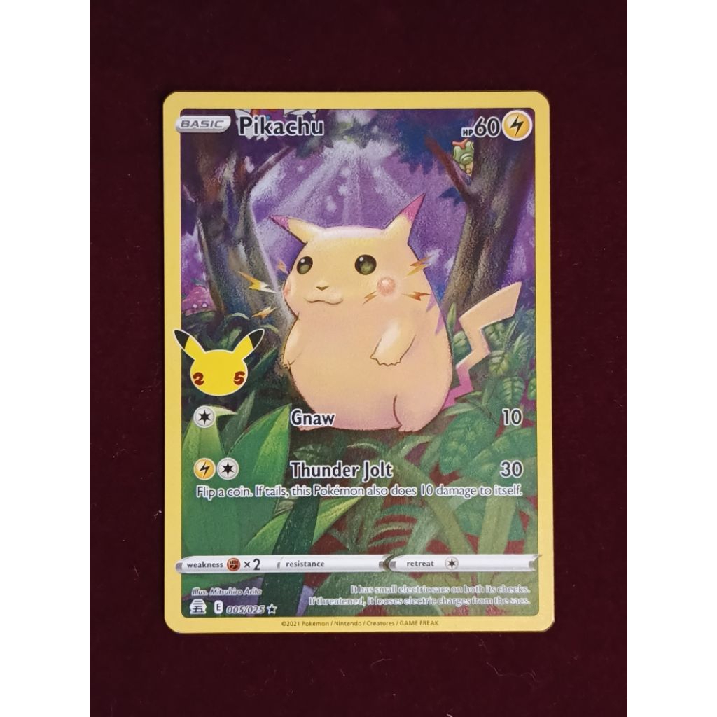 Kartu Pokemon Pikachu 25th Anniversary 005/025 ENG TCG Promo Cards R RRR SAR AR MUR Bukan Ledakan Pe