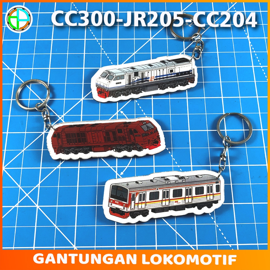 Ganci Kereta Commuter JR205 Lokomotif CC204 CC300 Gantungan Kereta Akrilik bolak balik