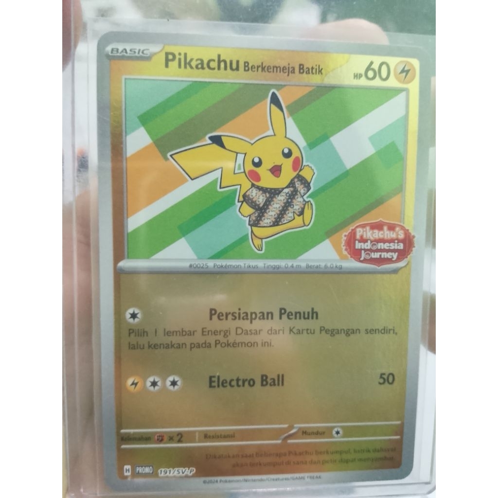 Kartu Pokemon Pikachu Batik HOLO