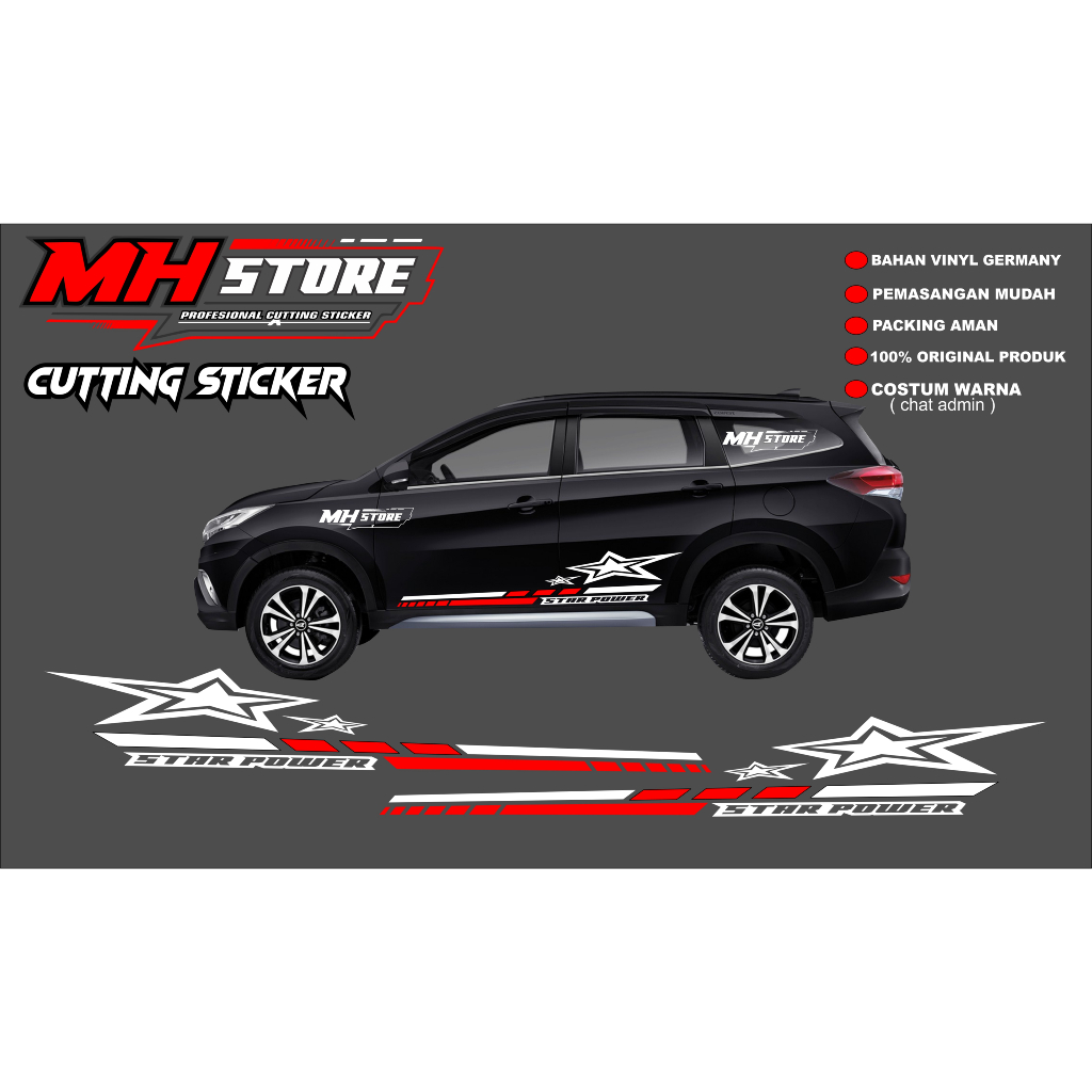 stiker mobil rush terios keren terbaru variasi list body mobil motif stiker mobil terios