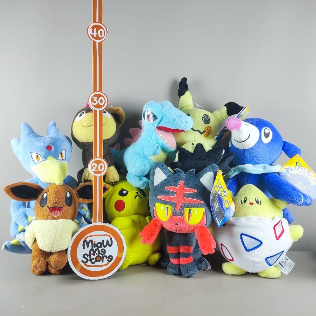 Boneka Pokemon Pikachu Litten Poplio Totodile Litleo Togepi Golduck Original Tomy Pokemon Plush