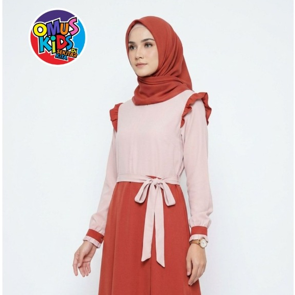 GAMIS MUSLIMAH BAHAN TOYOBO CRICLE KATUN MADINA KOMBINASI MOTIF