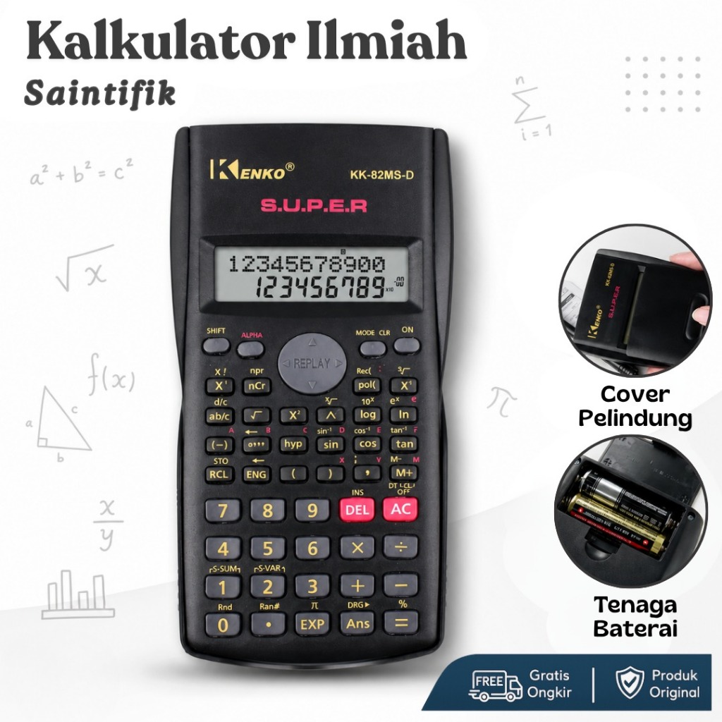 Kalkulator Ilmiah 12 Digit Kalkulator Scientific Calculator 240 Fungsi Perlengkapan Menghitung CA-09