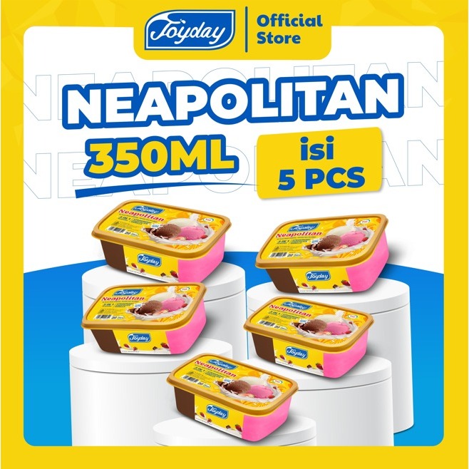 Joyday Ice Cream PAKET  NEAPOLITAN 350ML - Isi 5 pcs Es Krim