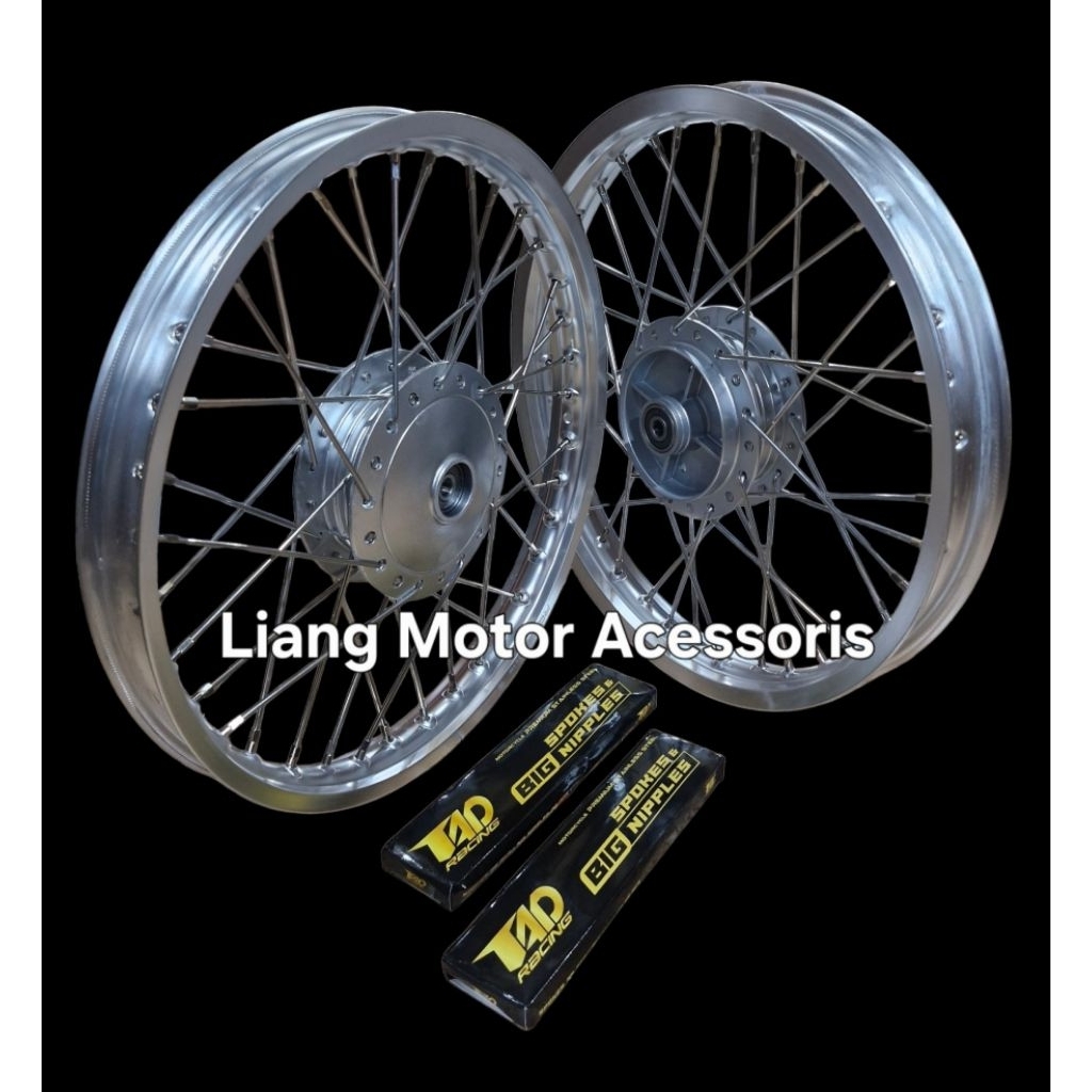 Sepaket Velg VRossi Ring 17 Tromol Set Jari2 TAD Stenliss Anti Karat - Honda SupraLama/SupraFitLama/