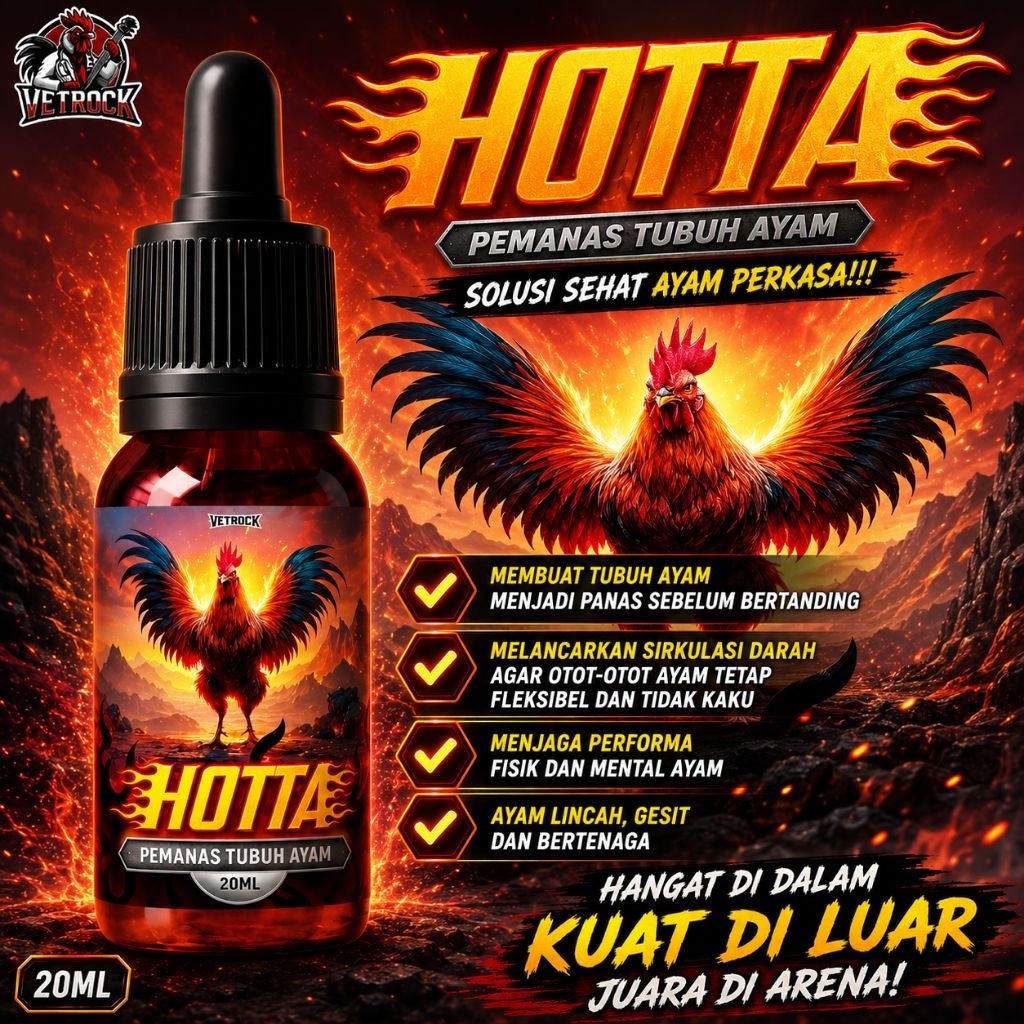 HOTTA – Pemanas Tubuh & Booster Performa Ayam Sebelum Laga