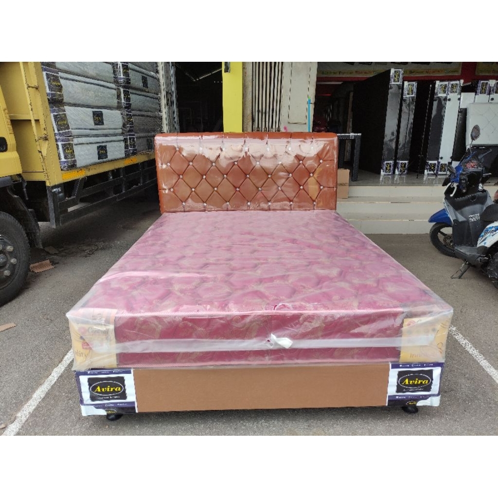 Springbed central deluxe 1set divan + springbed central 160x200 springebed 180x200