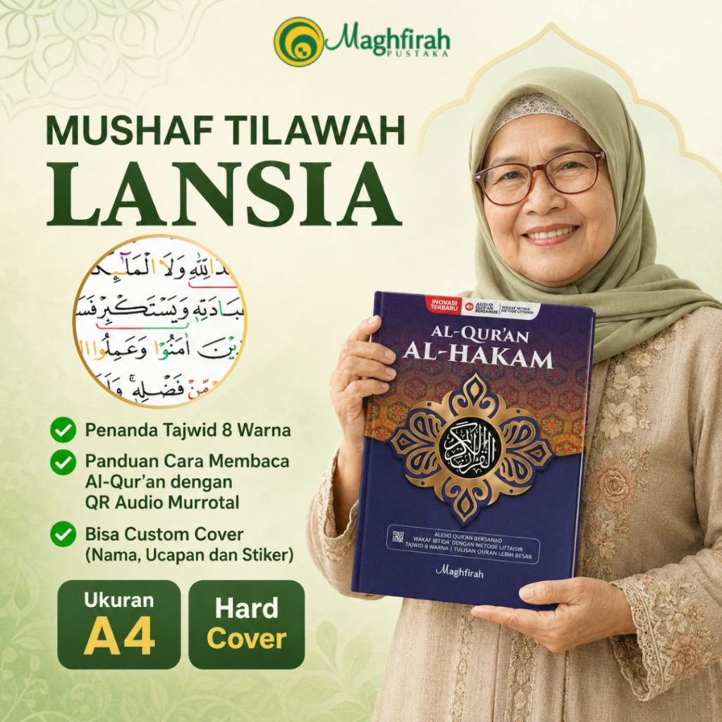 AlQuran Hakam A4 Tanpa Terjemahan Custom Nama Jumbo QR Code Hafalan Waqaf Ibtida Maghfirah Pustaka